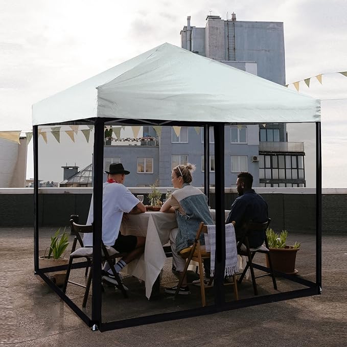 10x10 Mosquito Net with Zipper for Patio Camping Gazebo and Canopy Tent, Outdoor Gazebo Replacement Mosquito Netting Tent Screen Wall, Ultra Fine Mesh(Only Net No Frame)