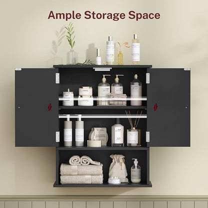TEENFON Bathroom Wall Cabinet, Over The Toilet Space Saver Storage Cabinet - Image 5