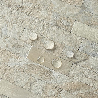 AULIGET 20 Sheets Faux Stone Peel and Stick Backsplash, Sandstone - Image 4