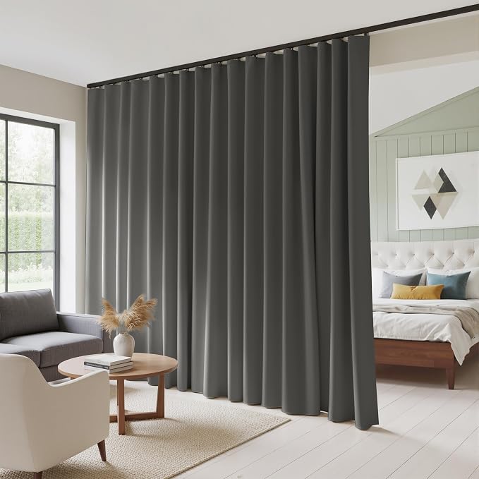 RYB HOME 100%Blackout Room Divider Curtain, Thermal Insulated&Privacy Assurd by RYBHOME