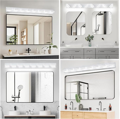IZORRO LED Modern Bathroom Lights Fixtures, Matte White Acrylic Wall Lighting - Image 8