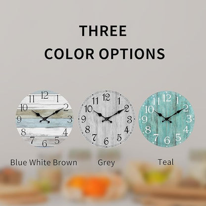 Wall Clock, 16 Inch Silent Non Ticking Wall Clocks Battery Operated, Rustic - Image 2