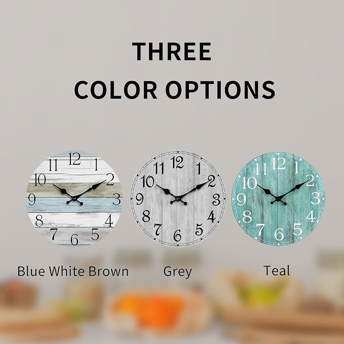 Wall Clock, 14 Inch Wall Clocks Battery Operated Silent Non Ticking, Large - Image 3