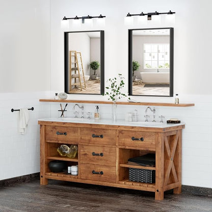 20”x 28” Black Bathroom Mirrors - Image 2