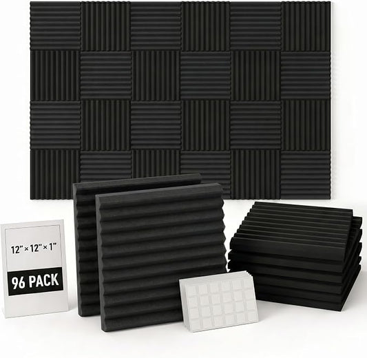 96 Pack Allxinlog Absorb the echo Acoustic Foam Panel Wedge Studio by XIN%26LOG