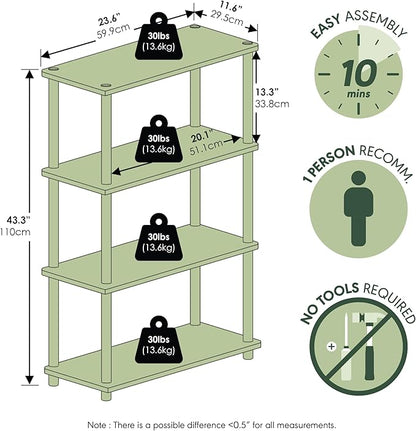 Furinno Turn-N-Tube 4-Tier Multipurpose Shelf Display Rack, Round Tubes - Image 3