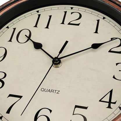 Foxtop Vintage Copper Wall Clock 12 Inch Silent Non Ticking Battery Operated - Image 9