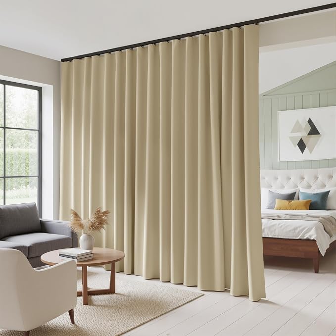 RYB HOME 100% Blackout Sliding Door Curtain, Extra Wide Room Divider Curtain - Image 2