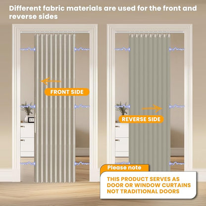 AJAZZ 100% Blackout Magnetic Door Curtain Accordion Doors Interior Folding - Image 3