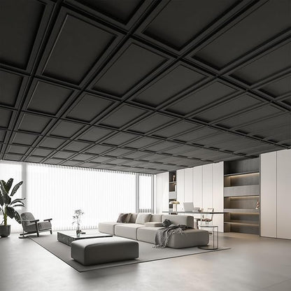 WOWSTAR 12-Pack 2x4ft Drop Ceiling Tiles, Waterproof Glue up Ceiling Panels - Image 2