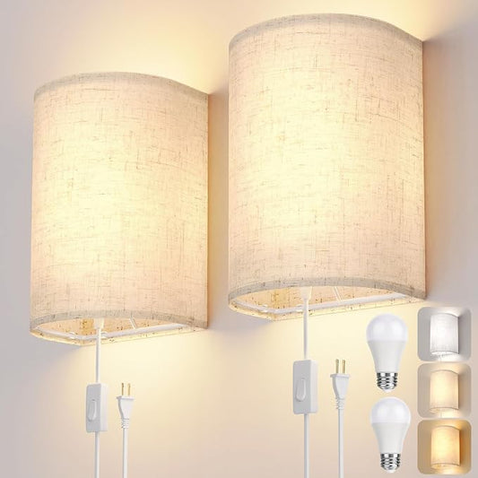 OCATO Plug in Wall Sconces Set of Two: Wall Light Wall Lamp by OCATO
