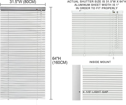 YIIBAII Mini Blinds Suitable for 32" W x 64" H Windows 1" Aluminum Horizontal - Image 6