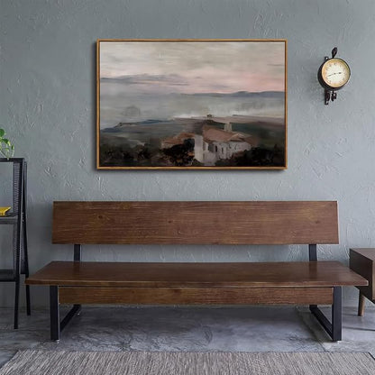 OIQArtOIQ Vintage Landscape Canvas Wall Art Framed Natural Scenery Painting - Image 2