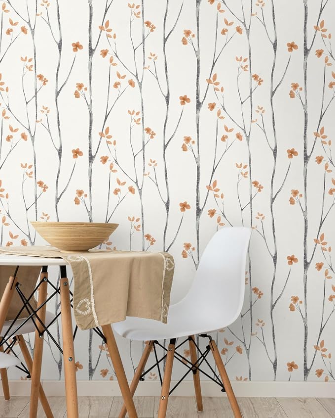 Timeet Peel and Stick Wallpaper Boho Floral Wallpaper Tree ContactPaper - Image 5