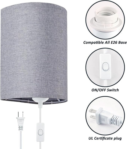 Wall Sconces Set of 2, Plug in Wall Sconces - Image 3