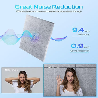 12 Pack Self-Adhesive Acoustic Panels, Soundproof Wall Panels - Image 3