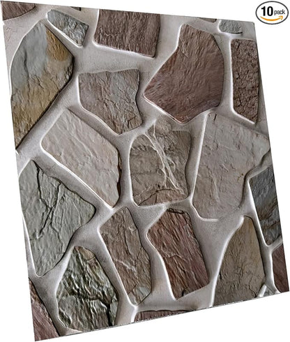 3D wall Panels Peel and Stick, Faue Stone Wall Panel, 3D Texture PVC Waterproof by Stunningwallpanels