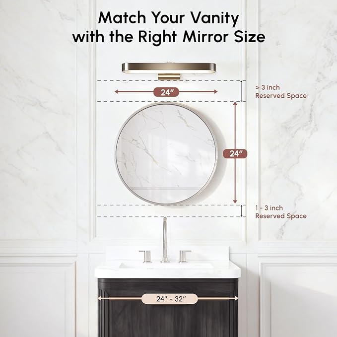 USHOWER Brushed Nickel Bathroom Mirrors - Image 6