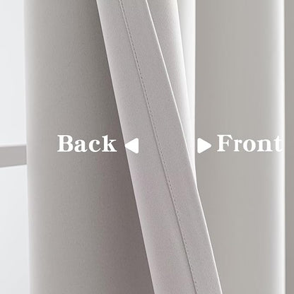 IGEMAEVE Greyish White Curtains 84 Inch Length 2 Panels Set, Light Filtering - Image 4