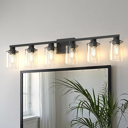 DORESshop Bathroom Light Fixtures, 6-Light Matte Black Bathroom Lighting by DORESshop