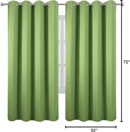 LEMOMO Light Green Thermal Blackout Curtains/52 x 72 Inch/Set of 2 Panels Room - Image 9