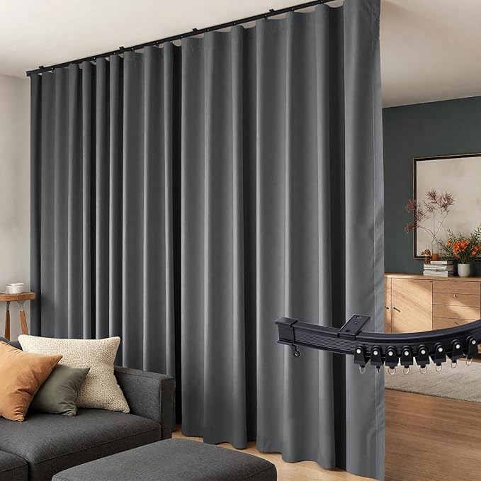 Room Divider Curtains Flexible Ceiling Tracks set Curtain track Ceiling Mount by Hoeflife