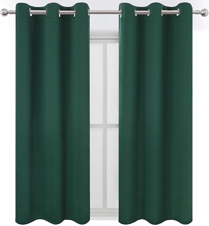 LEMOMO Green Blackout Curtains 40 x 63 Inch Length/Set of 2 Curtain - Image 2