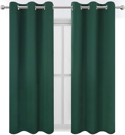 LEMOMO Green Blackout Curtains 40 x 63 Inch Length/Set of 2 Curtain - Image 2