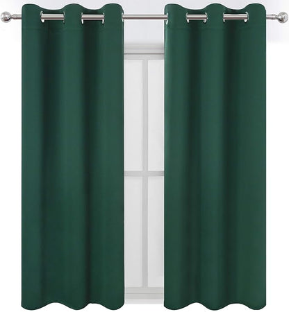 LEMOMO Green Blackout Curtains 34 x 54 Inch Length/Set of 2 Curtain - Image 2
