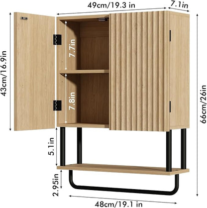 RUSTOWN Fluted Bathroom Wall Cabinet - Image 3