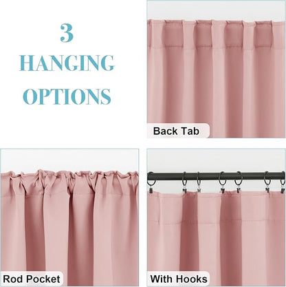 RYB HOME Pink Blackout Curtains - Image 3