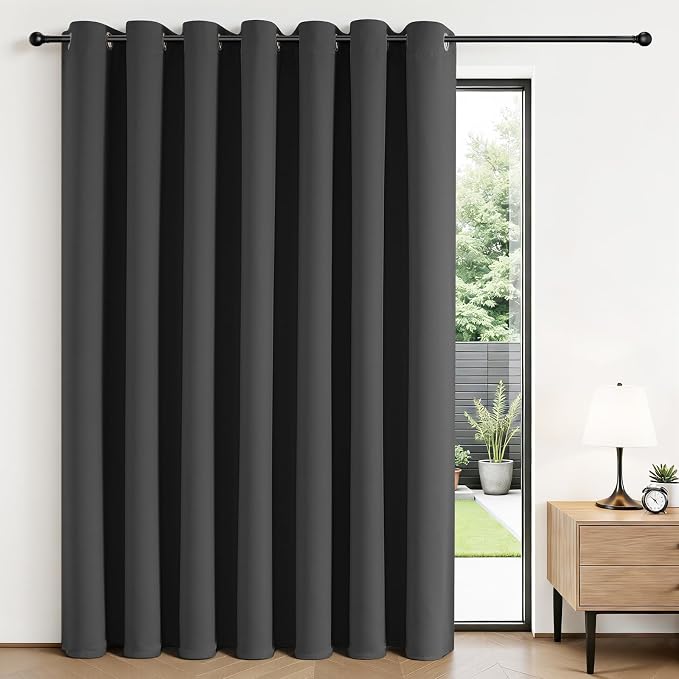 Joydeco Blackout Patio Sliding Door Curtains 84 Inches Long, Grommet Privacy by JOYDECO