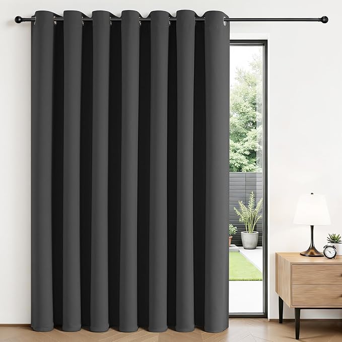 Joydeco Blackout Patio Sliding Door Curtains 108 Inches Long, Grommet Privacy by JOYDECO
