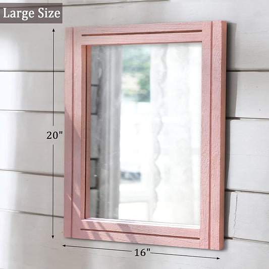 AAZZKANG Rectangle Mirror with Wood Framed Modern Farmhouse Hanging Wall - Image 2