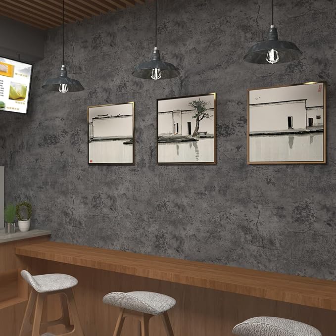 3yecao 31"×157" Extra Thicker Light Blue Grey Black Concrete Wallpaper Peel and - Image 9
