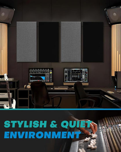 4Pack Fiberglass Acoustic Panels, Self Adhesive Sound Proof Foam Panels - Image 4