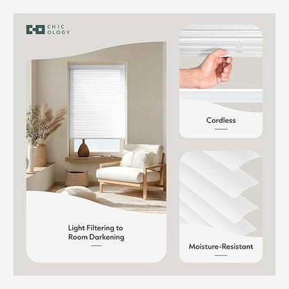 CHICOLOGY Cordless Mini Blinds for Indoor Windows, 47.5" W x 48" H, Light - Image 2