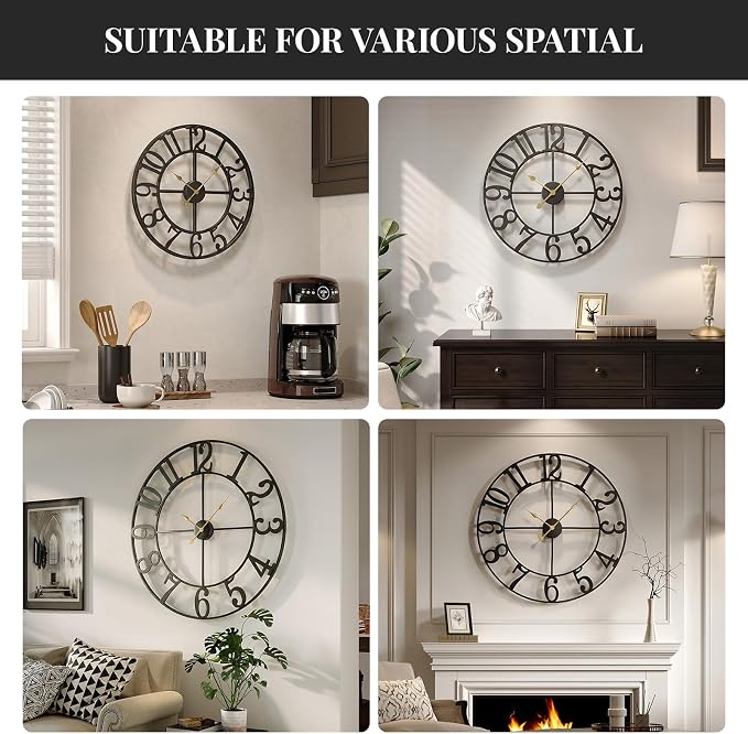 Cuspin Large Wall Clock for Living Room Decor, 30 Inch Wall Clock - Image 8
