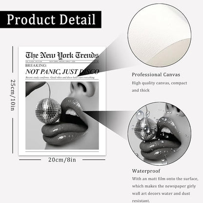 uniro Trendy Newspaper Wall Art Prints, Vintage Black & White Newspaper Wall - Image 7