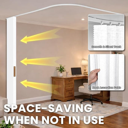 Room Divider Curtain Sets with Flexible Ceiling Track, Privacy Soundproof - Image 3