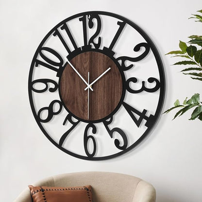 LEIKE Large Wall Clocks, Non Ticking, Battery Operated Big Retro Round Modern - Image 8
