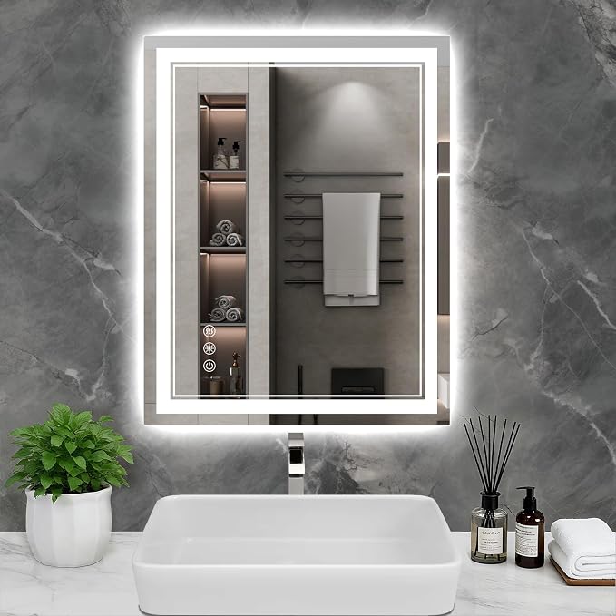 32x24 Inch LED Bathroom Mirror by Wedhouc