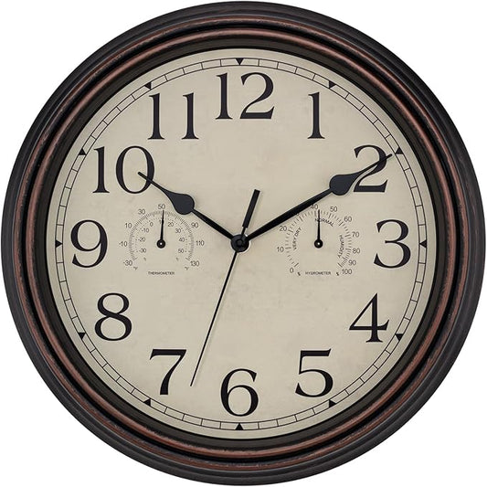 Foxtop Indoor Outdoor Waterproof Wall Clock by Foxtop