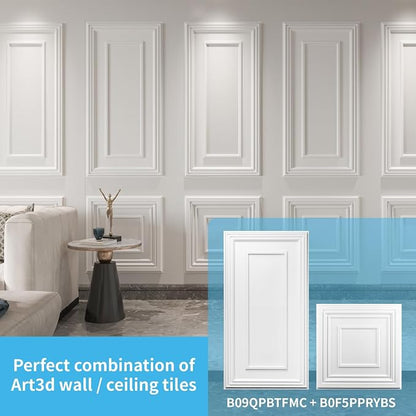 Art3d Drop Ceiling Tiles, 24x48in. White, Polyvinyl Chloride, Glue Down - Image 8