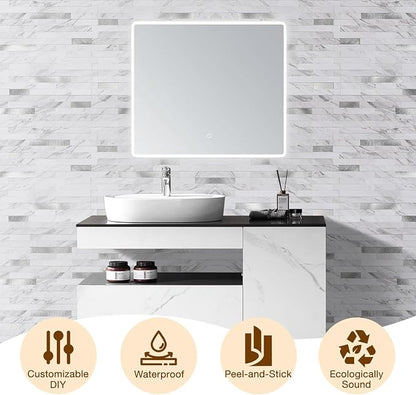 Peel and Stick Backsplash Tile Waterproof Removable PVC Wall Sticker 3D Faux - Image 8