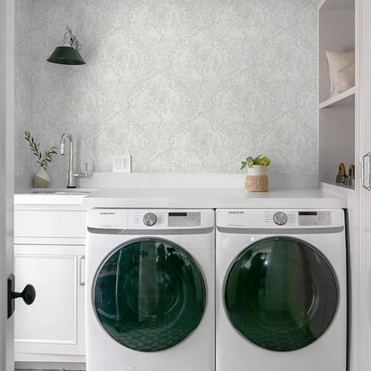 Ismoon Floral Peel and Stick Wallpaper Grey Contact Paper Boho Watercolor - Image 4