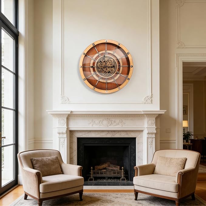 HOIBAI Wall Clock, 24 Inch Moving Gears Clock Large Wall Clock - Image 7