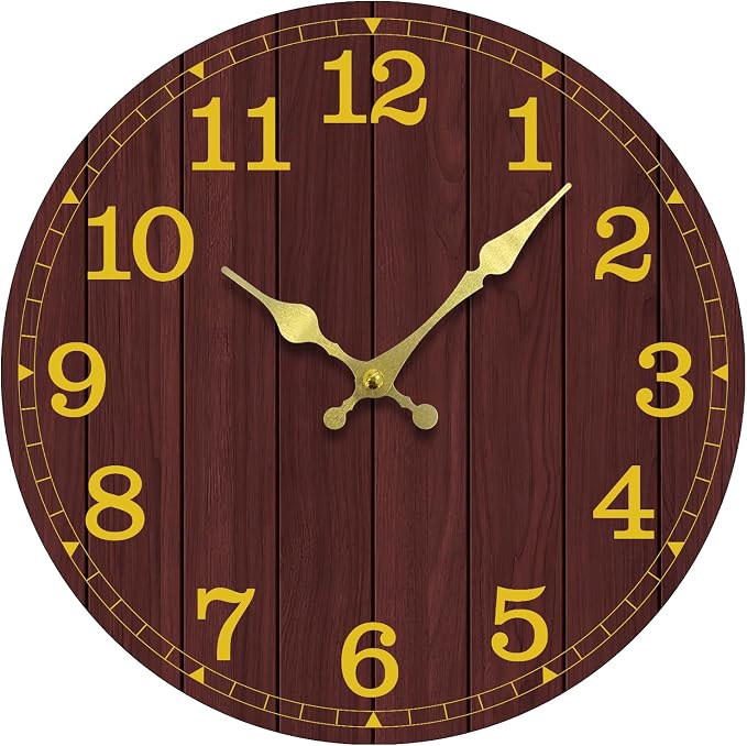 Wall Clock, Modern Wall Clocks Battery Operated, Silent Non Ticking Rustic by wallclock