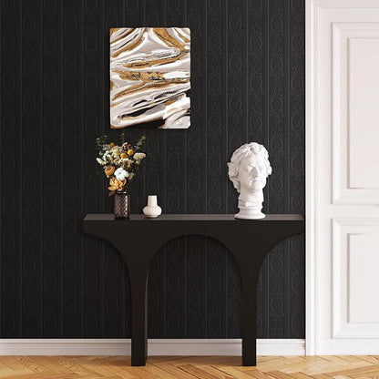 JiffDiff Wallpaper Peel and Stick Textured, 3D Black Embossed Wall Paper Stick - Image 3