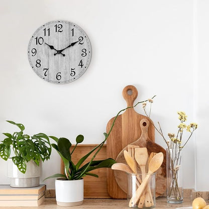 Wall Clock, Rustic Wall Clocks Battery Operated Silent Non Ticking, Country - Image 4